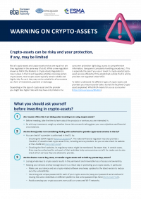 Updated Joint ESAs revised warning on crypto-assets